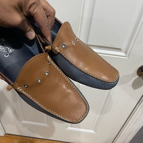 Rare Salvatore Ferragamo Driving Shoes Blue/Tan Sz 10.5 D - Picture 6 of 16